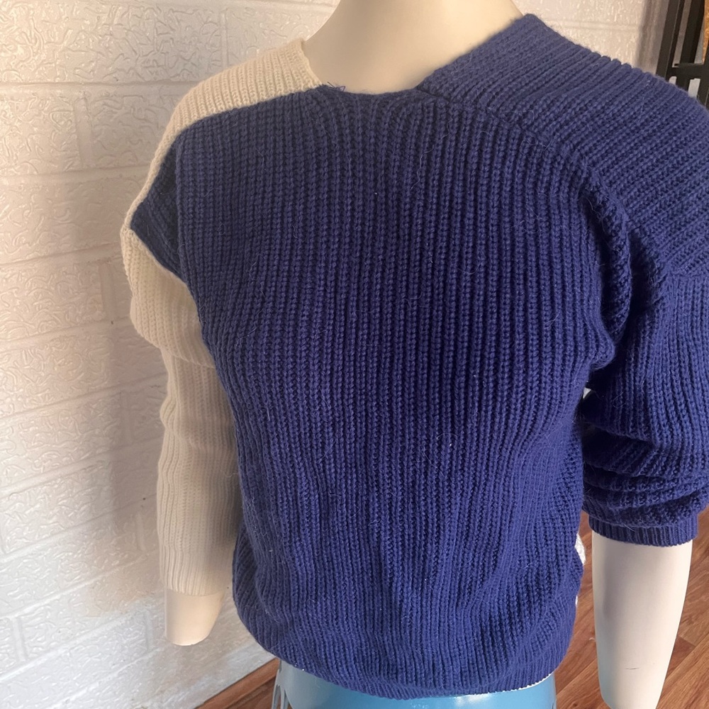 Blue and white sweater